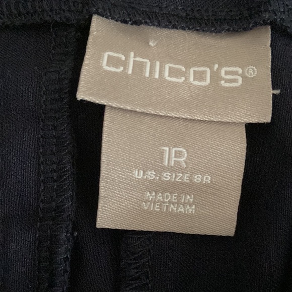 Chico’s Size 1R = 8R blue pull up pants. 2 front pockets Made in Vietnam - Picture 6 of 8